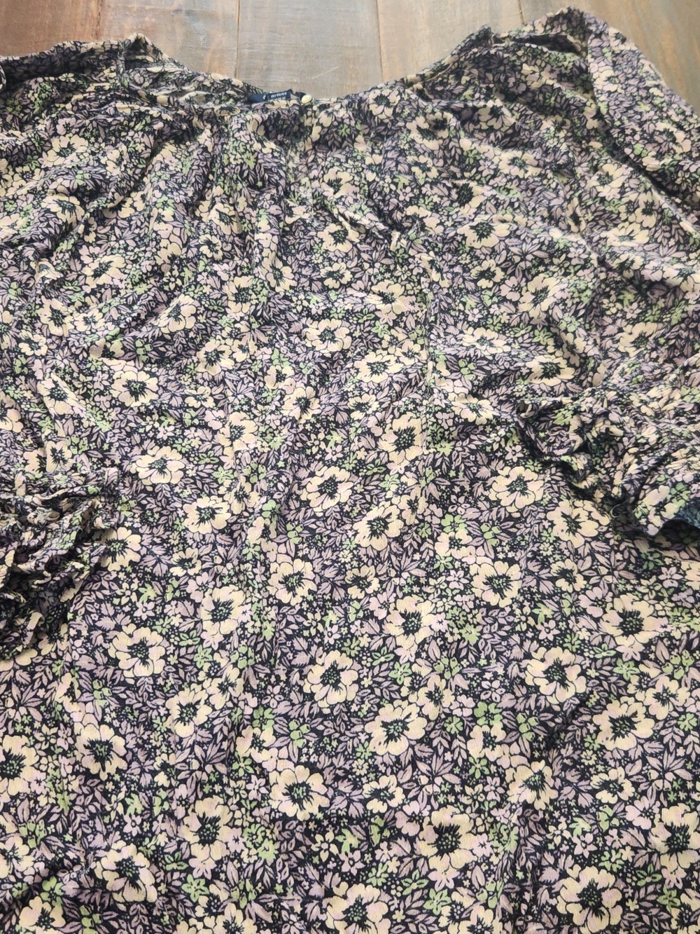 Plus Boho Purple and White Floral Top
